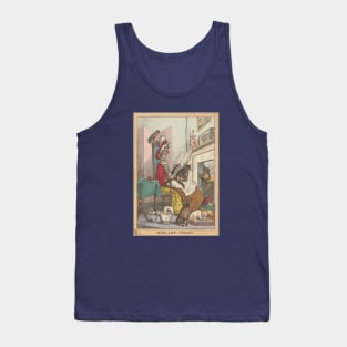 Vintage Cat Lady Dog Mom Illustration Tank Top